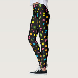Paw druckt Niedliche, farbenfrohe Pattern Dog Lieb Leggings