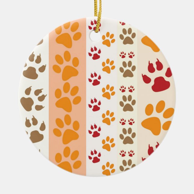 Paw druckt niedliche Hundeliebhaber Keramikornament (Vorne)