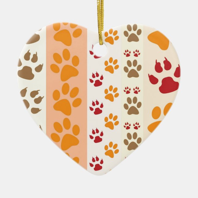 Paw druckt niedliche Hundeliebhaber Keramikornament (Vorne)