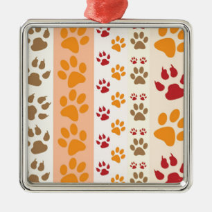 Paw druckt niedliche Hundeliebhaber Silbernes Ornament