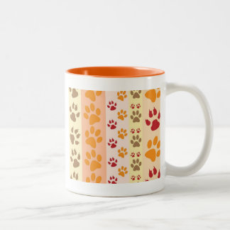 Paw druckt niedliche Hundeliebhaber Zweifarbige Tasse