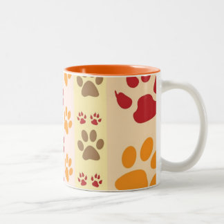 Paw druckt niedliche Hundeliebhaber Zweifarbige Tasse