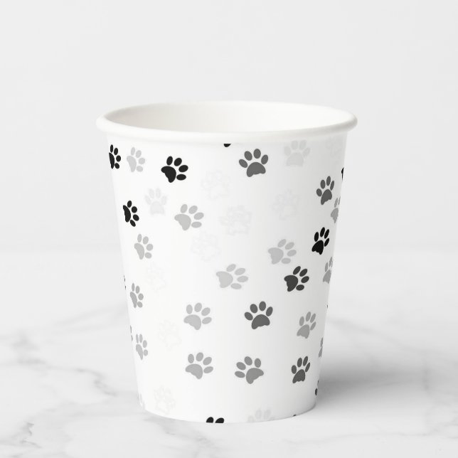 Paw druckt Party Paper Cup für Hundeliebhaber Pappbecher (Vorderseite)