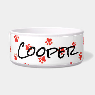 Paw druckt Red PET NAME Dog Cat Wohngestaltung Napf