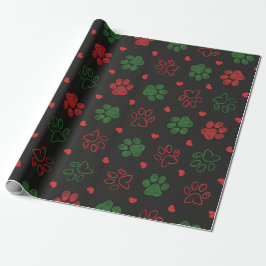 Paw druckt Weihnachtsdesign Geschenkpapier
