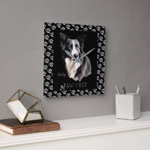 Paw-fect Quadratische Wanduhr