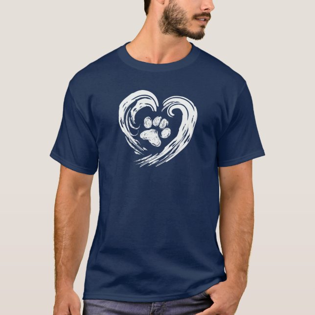 Paw Heart and Paw Dog für Hauseigentümer und Hunde T-Shirt (Vorderseite)