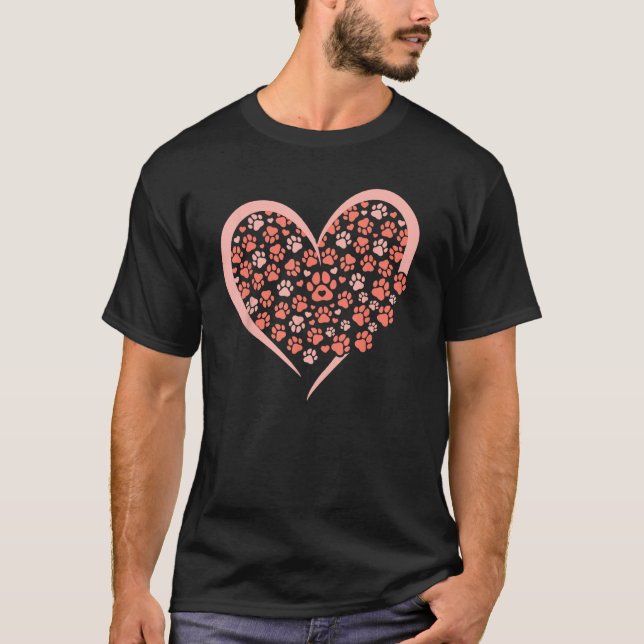 Paw Heart Top Dog Motif  Retro Vintage Love (Vorderseite)