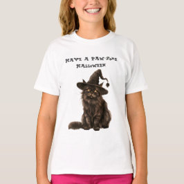 Paw-irgendein Halloween-Schwarzkatzenhut T-Shirt