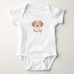Paw Life & Hund weißen Baby Körper Anzug. Strampler