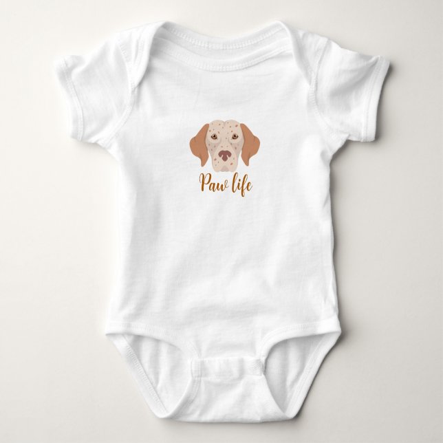 Paw Life & Hund weißen Baby Körper Anzug. Strampler (Vorderseite)