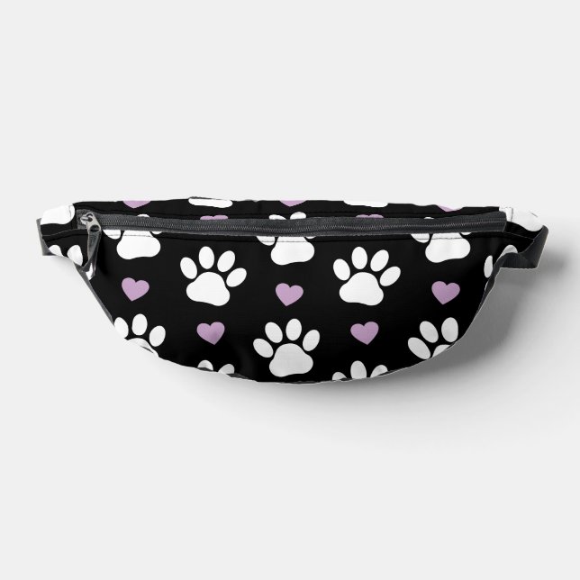 Paw Motif, Chien Paws, White Paws, Lilac Hearts (Poser)