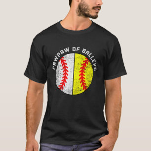 Paw of Ballers Funny Baseball Softball Paw T-Shirt