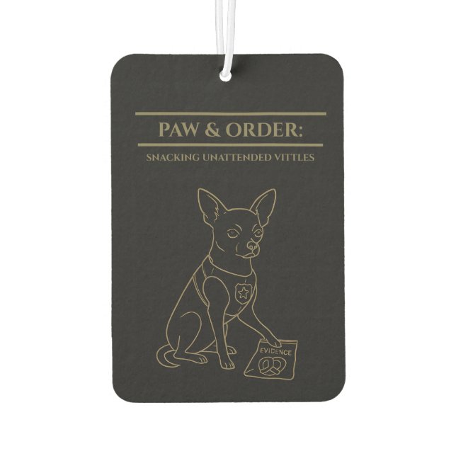 Paw & Order: SUV Chihuahua Hanging Air Freshener Autolufterfrischer (Rückseite)