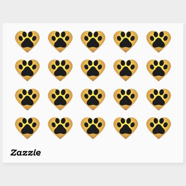 Paw Pad Heart Sticker (Blatt)