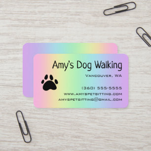 Paw Pastel Rainbow Business Cards Visitenkarte