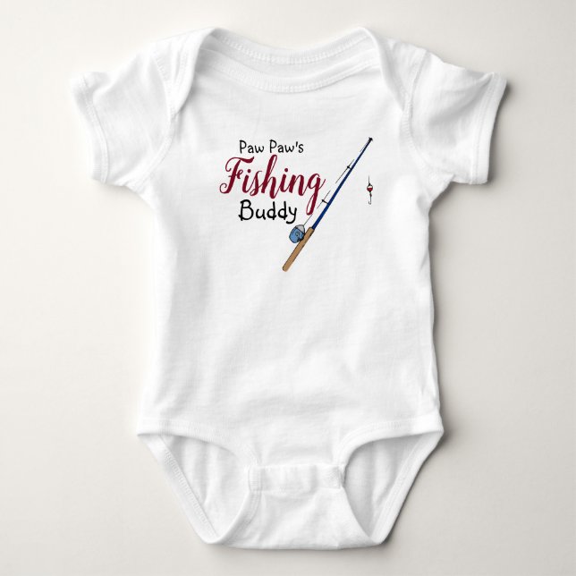 Paw Paw's Fishing Buddy Baby Säugling Body Anzug Baby Strampler (Vorderseite)