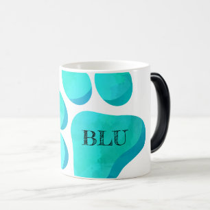 Paw Print Aqua PET NAME Modern Fun Verwandlungstasse