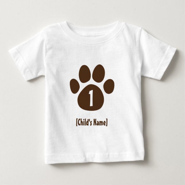 Paw Print Birthday Baby T-shirt (Vorderseite)