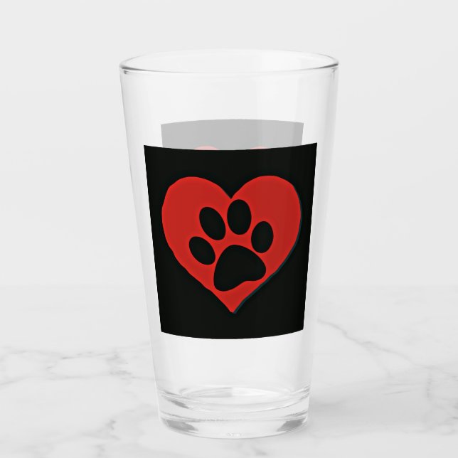 Paw Print Cat Dog Glas (Vorderseite)