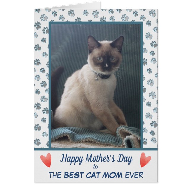 Paw Print Cat Mom Foto von Template Mother's Day (Vorne)