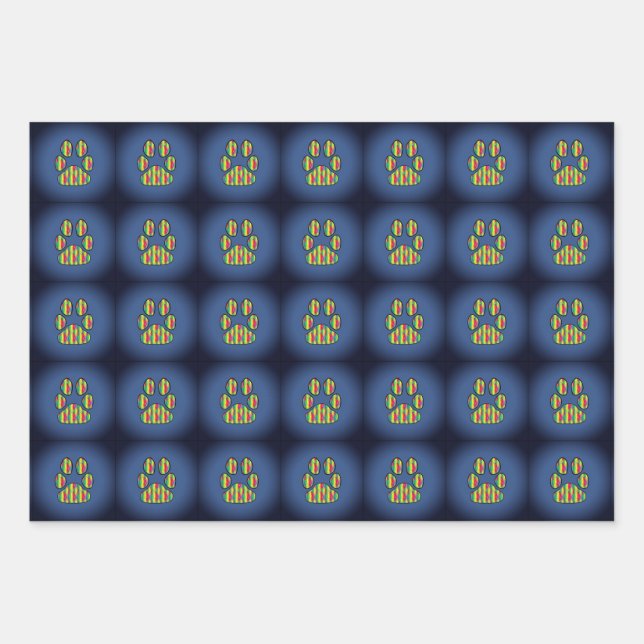 Paw Print Geschenkpapier Set (Vorderseite)