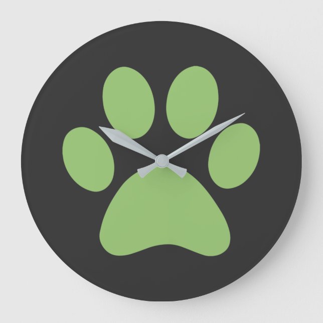 Paw Print  Große Wanduhr (Vorderseite)