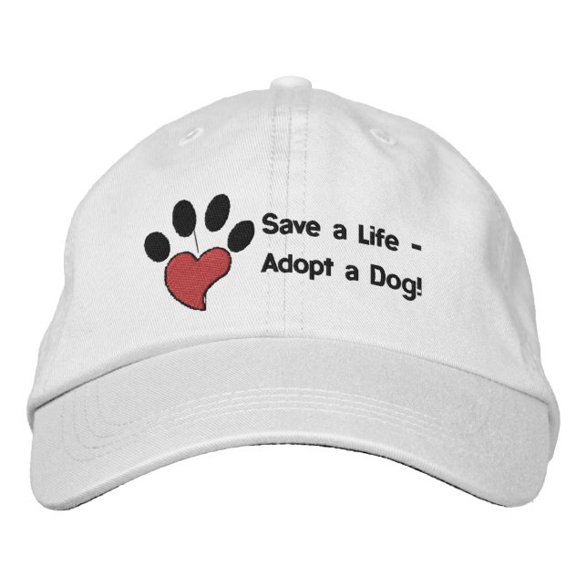 Paw Print Heart Bestickte Kappe (Vorderseite)