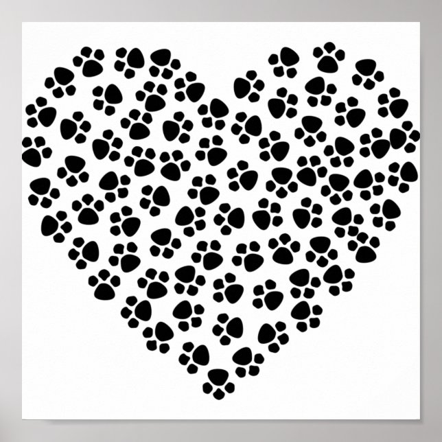 Paw Print Heart Poster (Vorne)