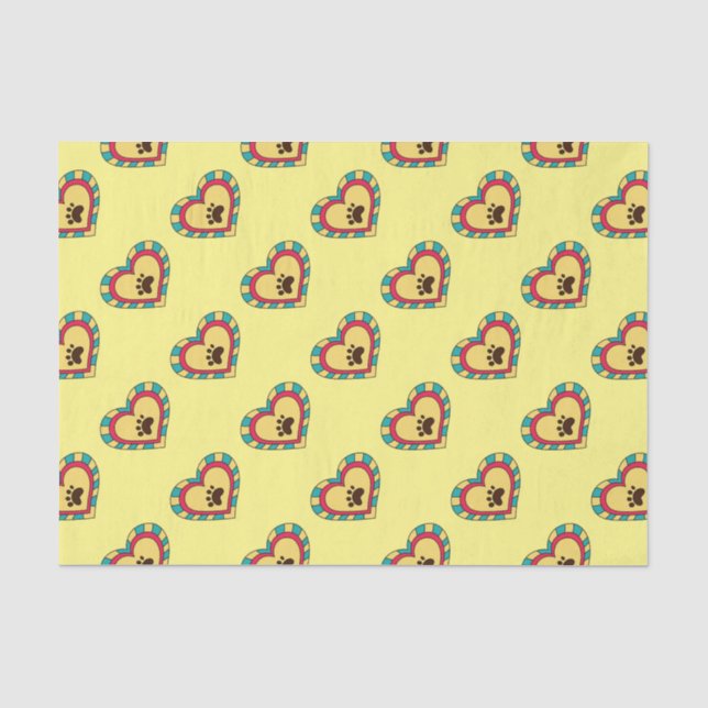 Paw Print Heart Seidenpapier (Vorderseite)