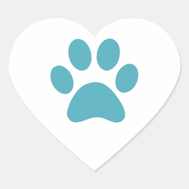 Paw Print Herz-Aufkleber (Vorderseite)