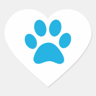 Paw Print Herz-Aufkleber