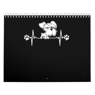 Paw Print Herzschlag Schnauzer Geschenk Kalender