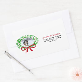 Paw Print Holiday Wreath Oversifizierte Rücksendea Rechteckiger Aufkleber