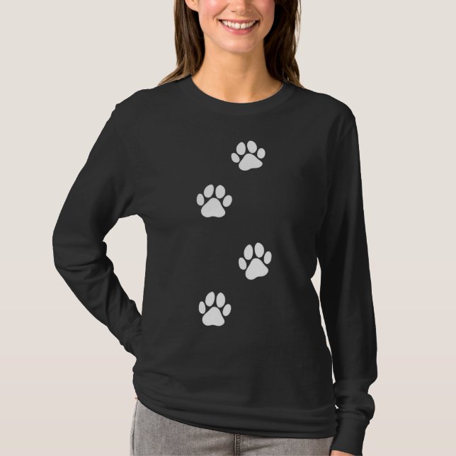 Paw Print Hund Katze Pet Lover T-Shirt (Vorderseite)