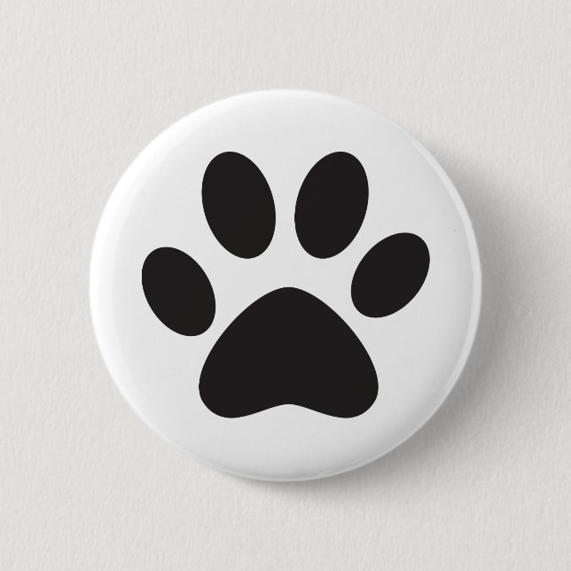 Paw Print Hund Katze Tier Füßchen Welpe Button (Vorderseite)