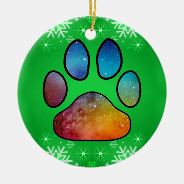 Paw Print Keramik Ornament (Vorne)