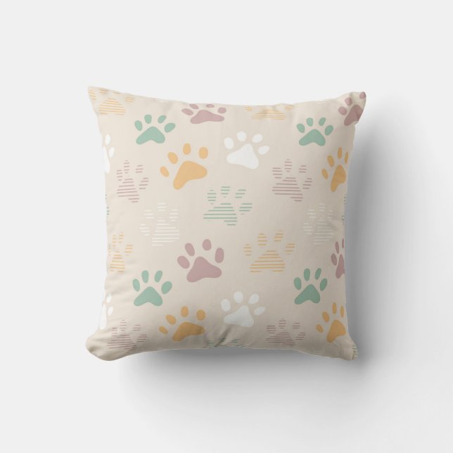 Paw Print Pattern Kissen (Vorderseite)