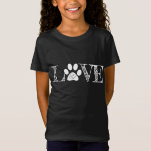 Paw Print Pawprint Herz Tier Lover Liebe Hund T-Shirt