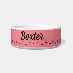 Paw Print Pink Monogram Pet Napf