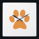 Paw Print      Quadratische Wanduhr<br><div class="desc">Fun Paw Print Design für Tierfreunde!</div>