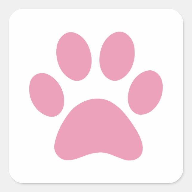 Paw Print Quadratischer Aufkleber (Vorderseite)