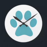 Paw Print                    Runde Wanduhr<br><div class="desc">Fun Paw Print design for animal lovers!</div>