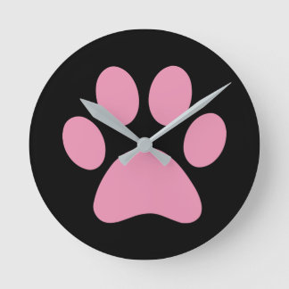 Paw Print Runde Wanduhr