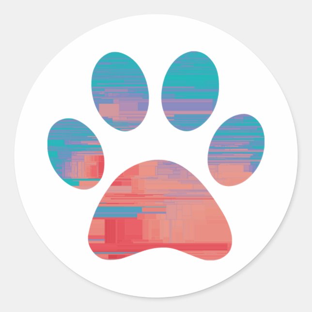 Paw Print Runder Aufkleber (Vorderseite)