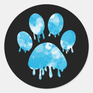 Paw Print Runder Aufkleber