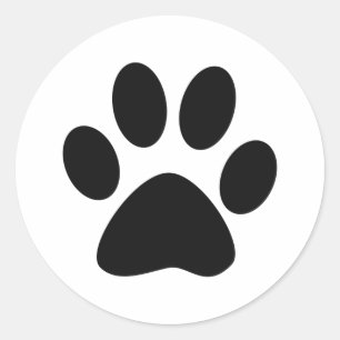 Paw Print Runder Aufkleber