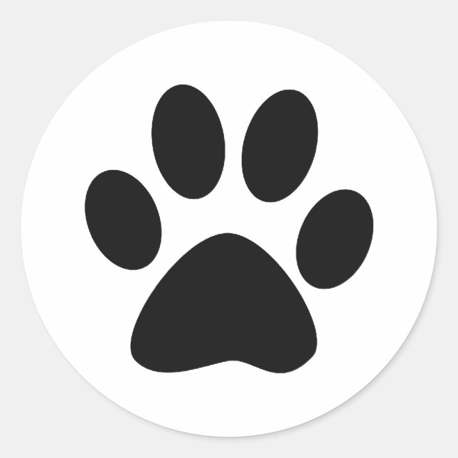 Paw Print Runder Aufkleber (Vorderseite)