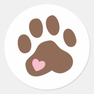 Paw Print Runder Aufkleber