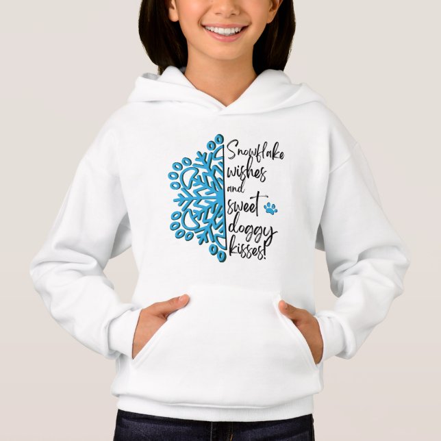 Paw Print Snowflake Doggy Kisses Hoodie (Vorderseite)
